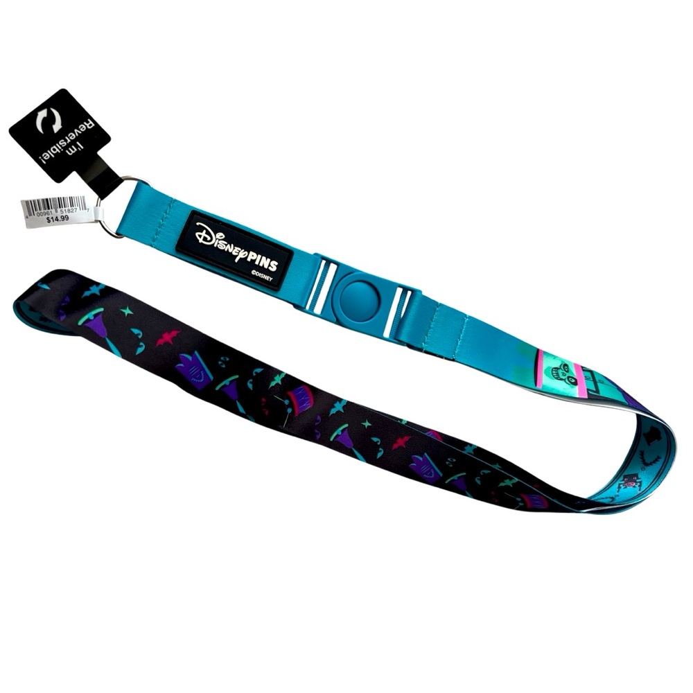 Disney Pins Haunted Mansion Reversible Lanyard with Removable Keychain
